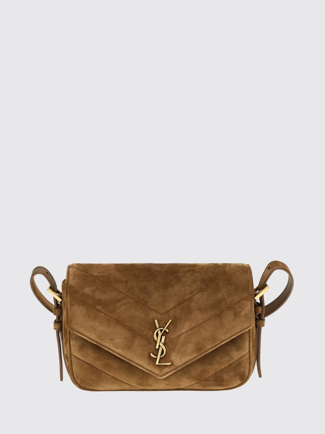 SAINT LAURENT LouLou Mini-Tasche aus gestepptem Veloursleder