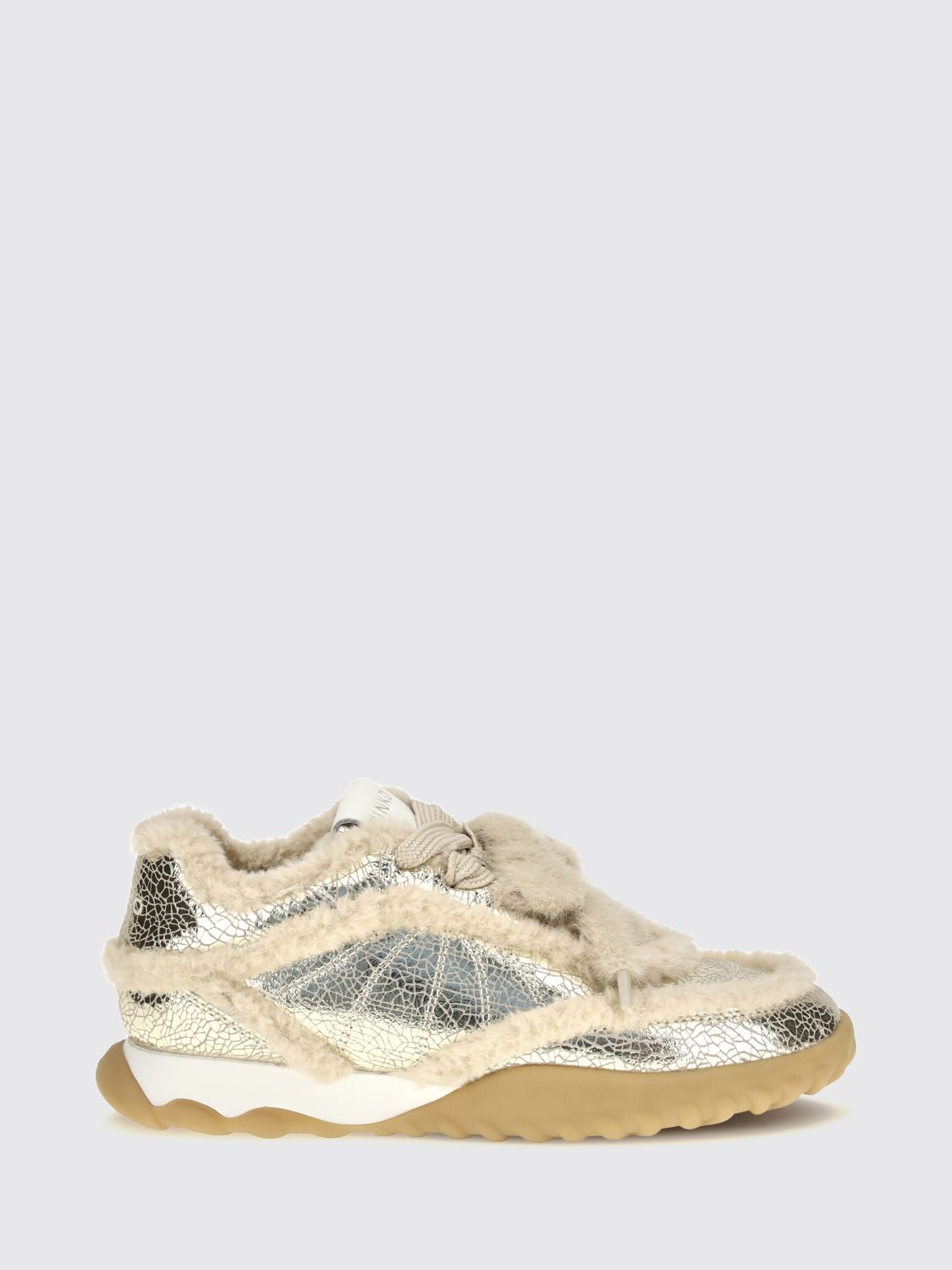PINKO Sneakers low top Gea in pelle con interni in shearling e suola in gomma