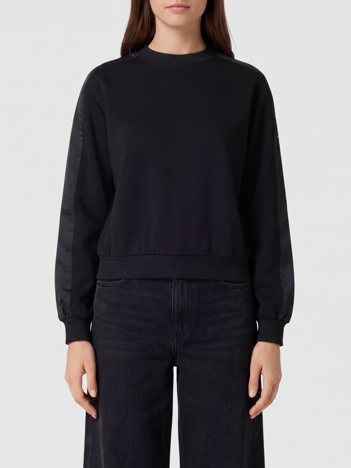 Moose Knuckles Crewneck Cotton Sweatshirt with Contrast Side Bands