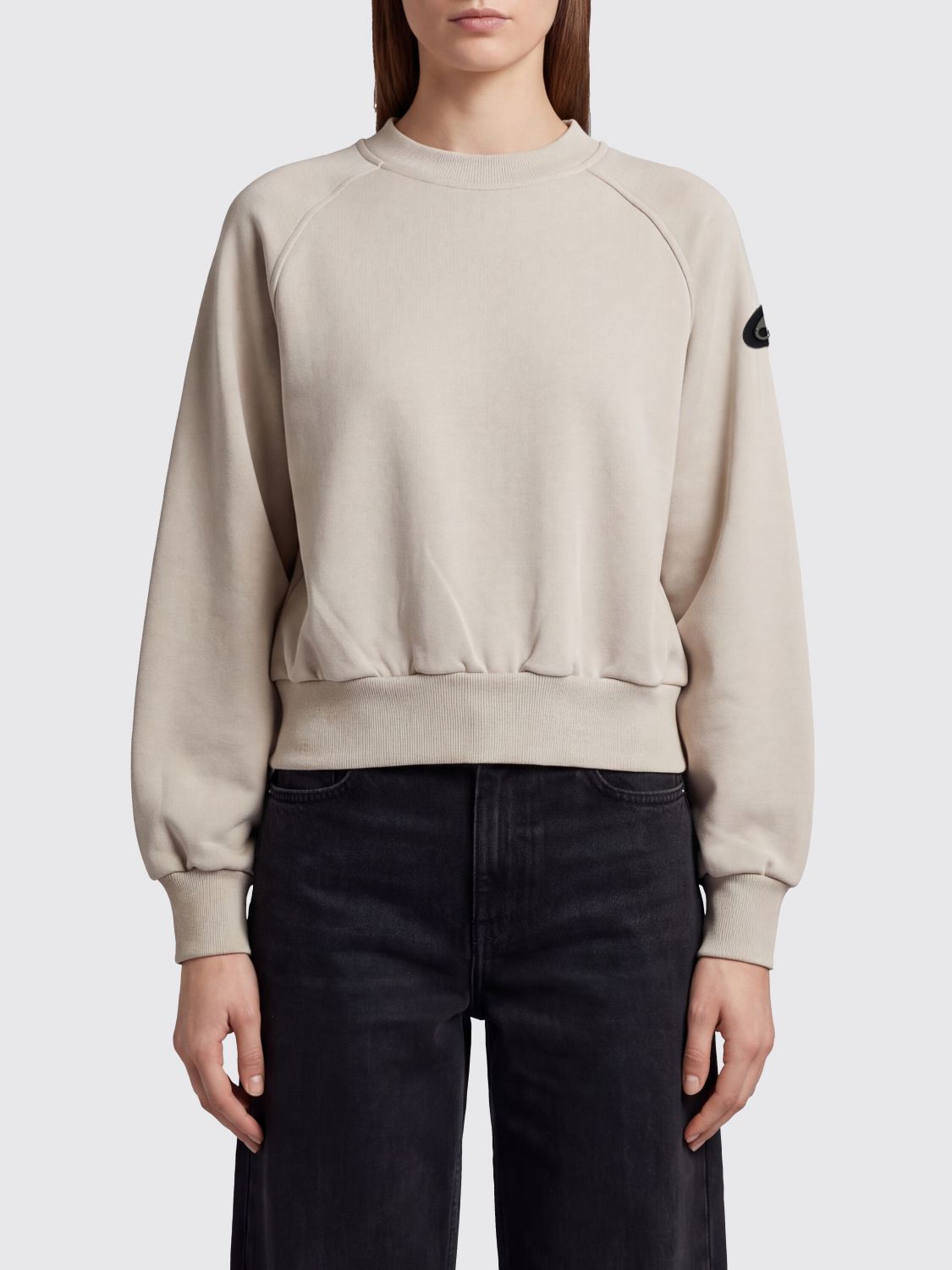 MOOSE KNUCKLES Crew Neck Cotton-Blend Jumper with Applied Logo