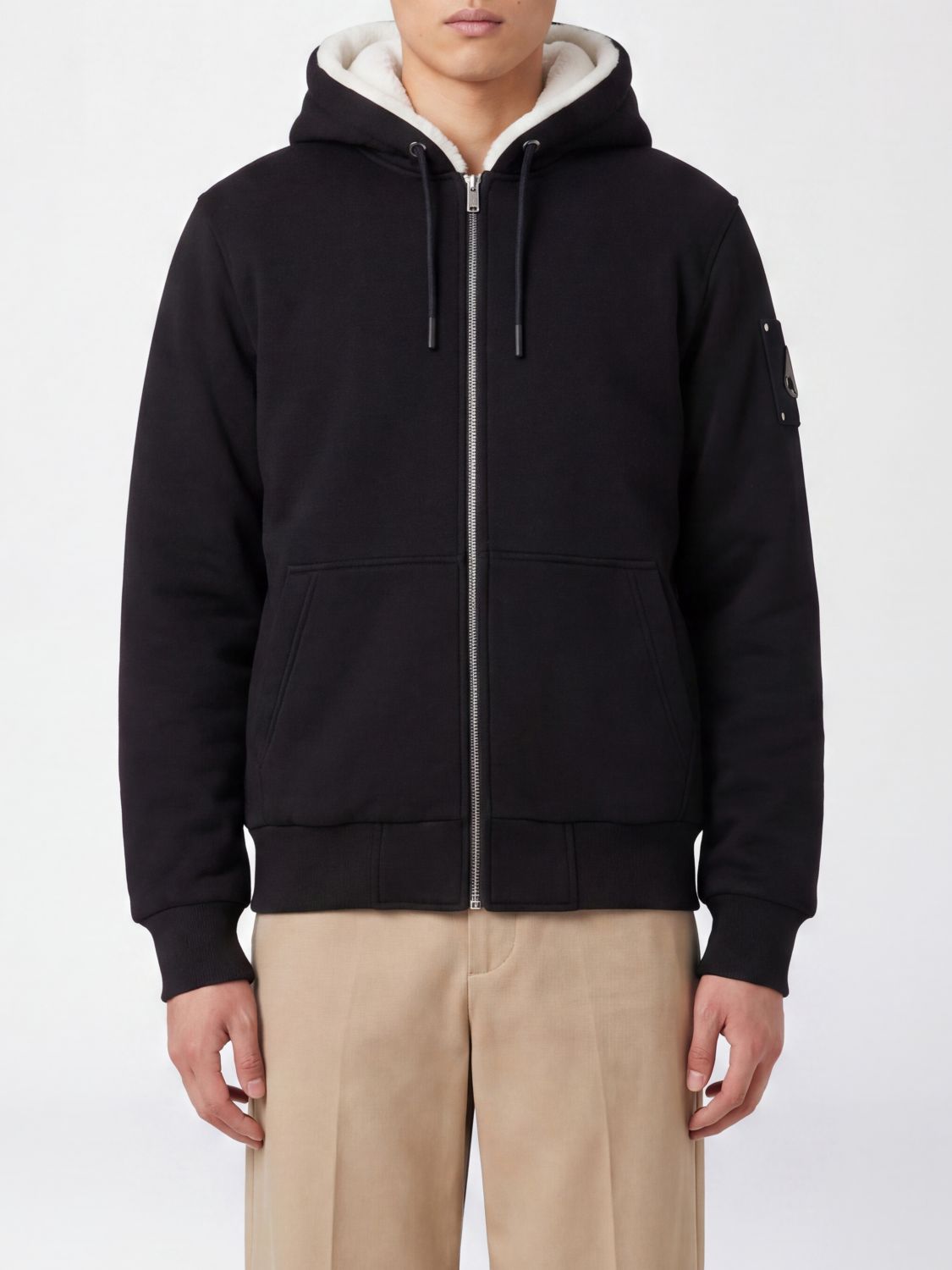 MOOSE KNUCKLES Kapuzen-Sweatjacke aus Baumwollmischung mit Kängurutasche