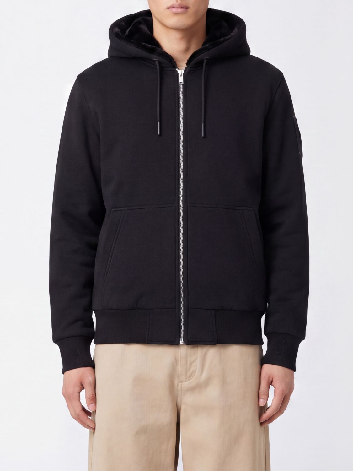 MOOSE KNUCKLES Kapuzen-Sweatjacke aus Baumwollmischung mit Kängurutasche