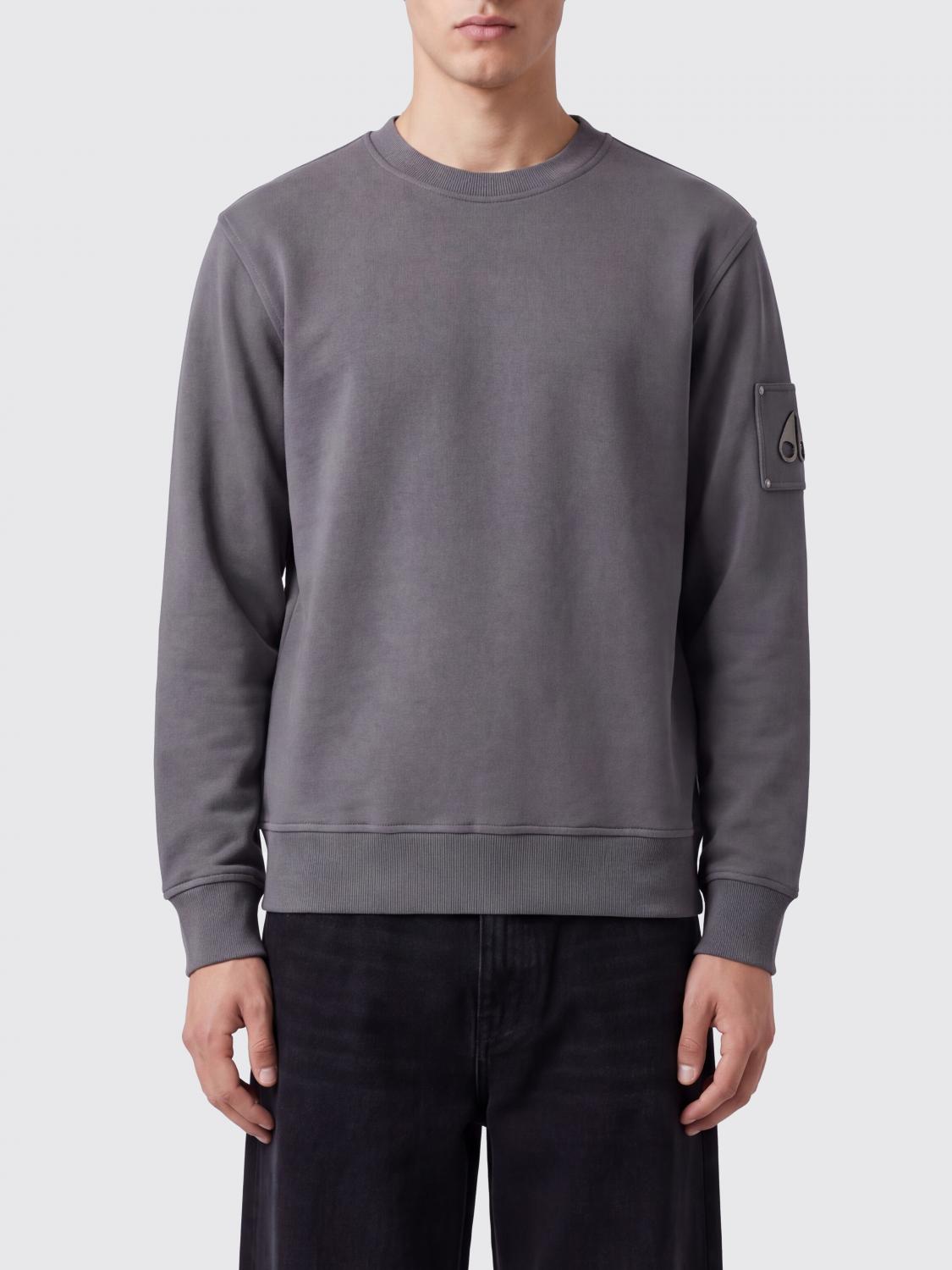 MOOSE KNUCKLES Langärmeliges Rundhals-Sweatshirt aus reiner Baumwolle