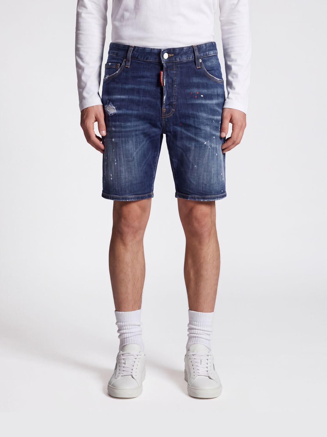 DSQUARED2 Five-Pocket-Shorts aus abgenutztem Baumwolldenim