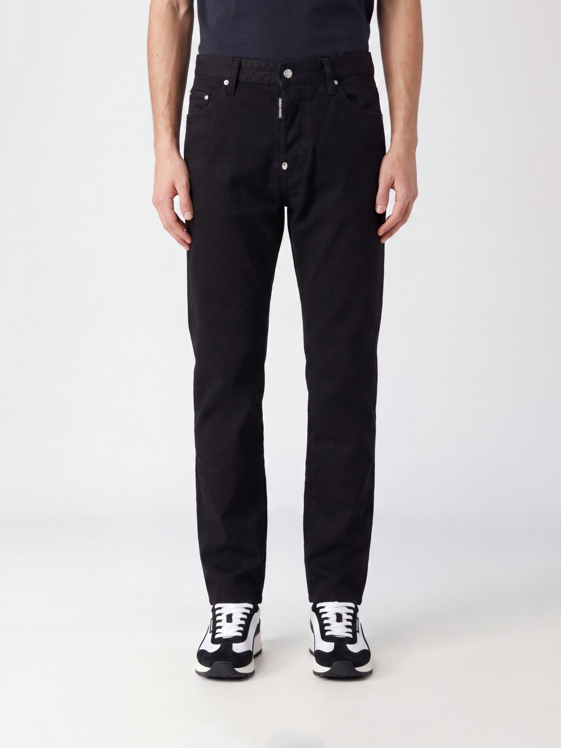 Dsquared2 Five-Pocket Straight Fit Jeans in Stretch Denim