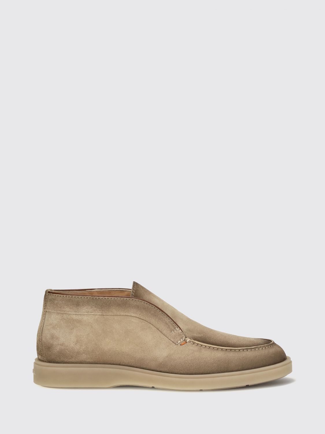 SANTONI Suede Calfskin Chelsea Boots with Elastic Inserts