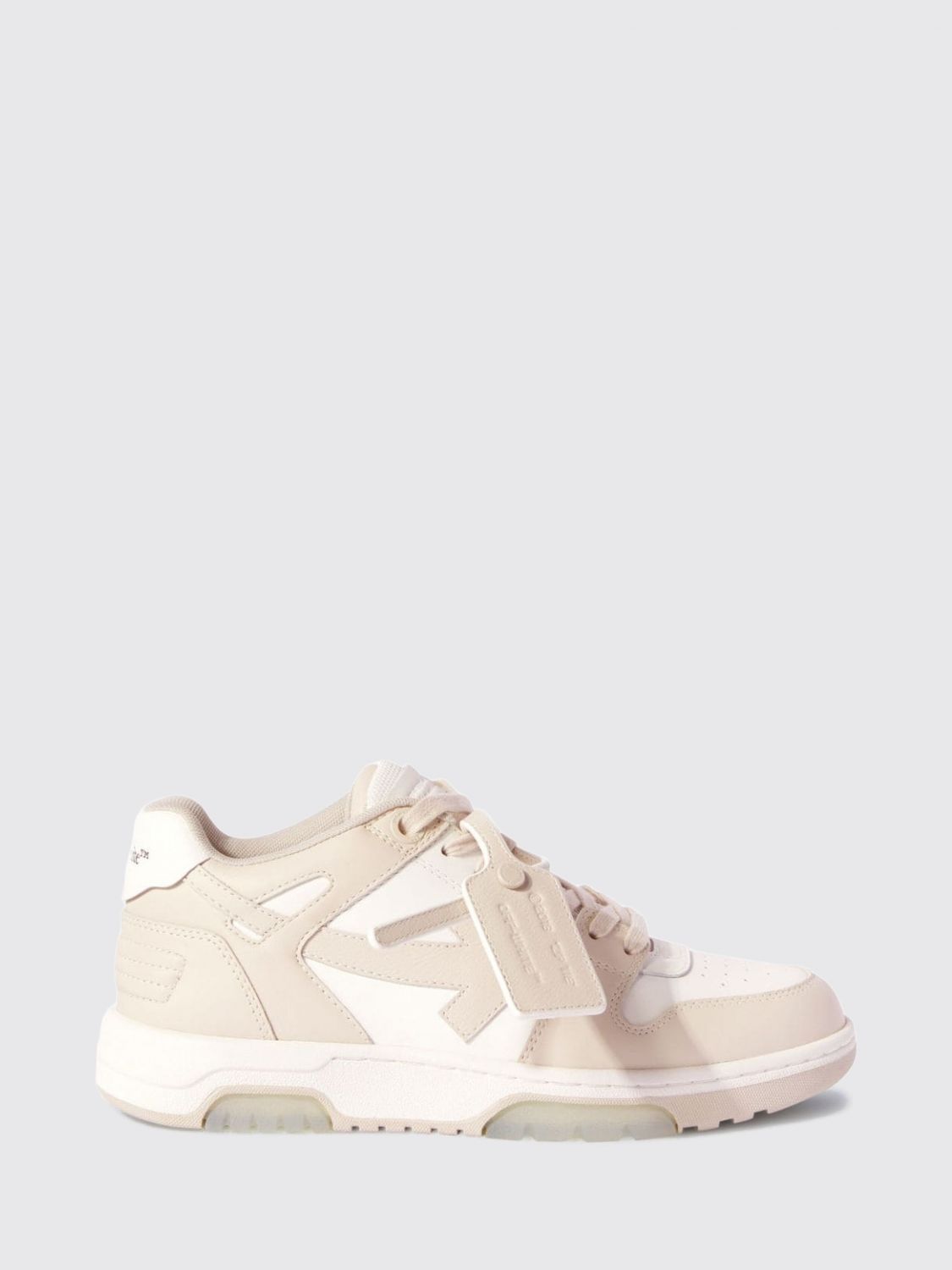 Off-White Zweifarbige Leder-Low-Top-Sneaker Out Of Office mit Logo
