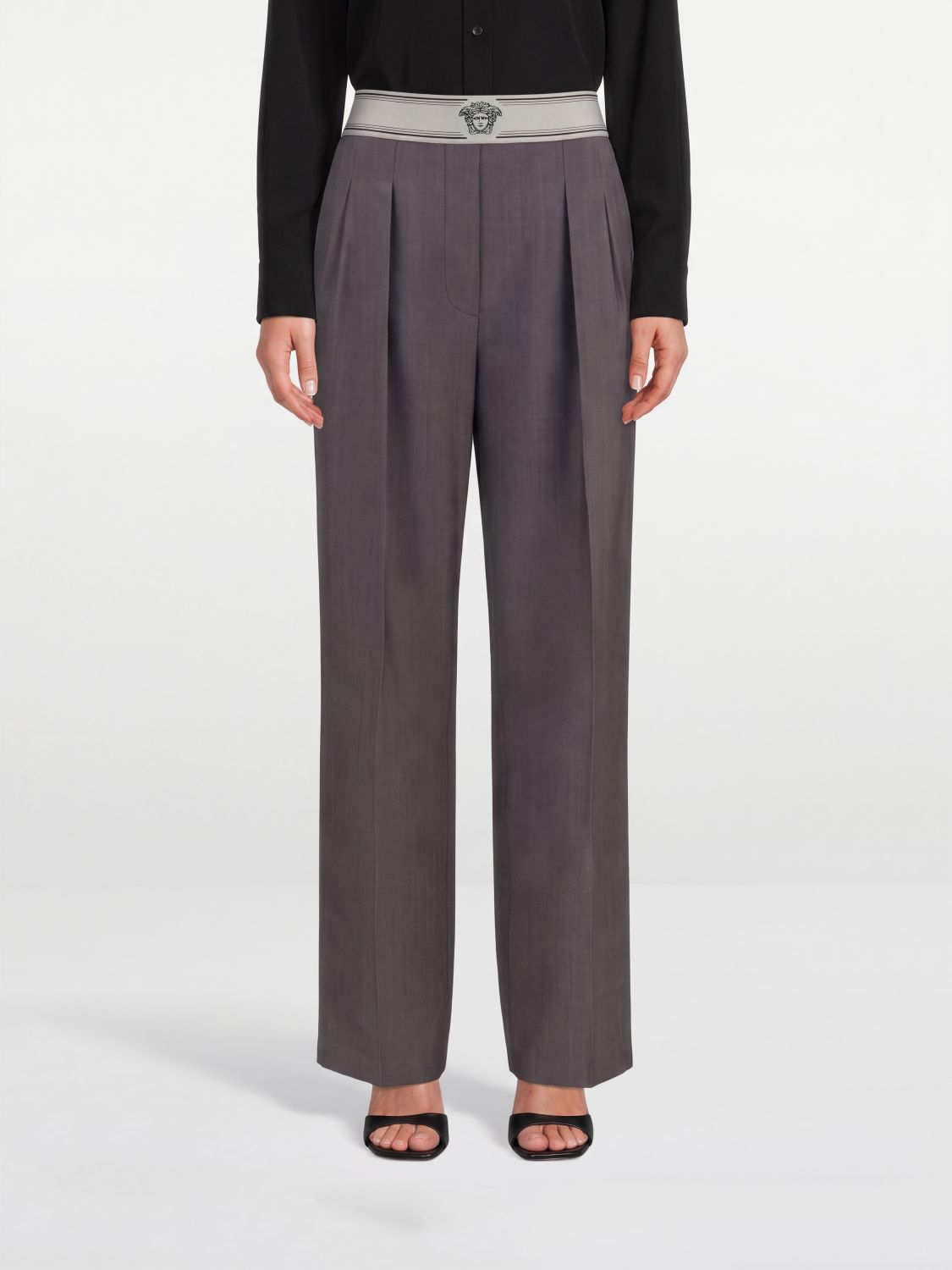 VERSACE Pants Woman color Grey