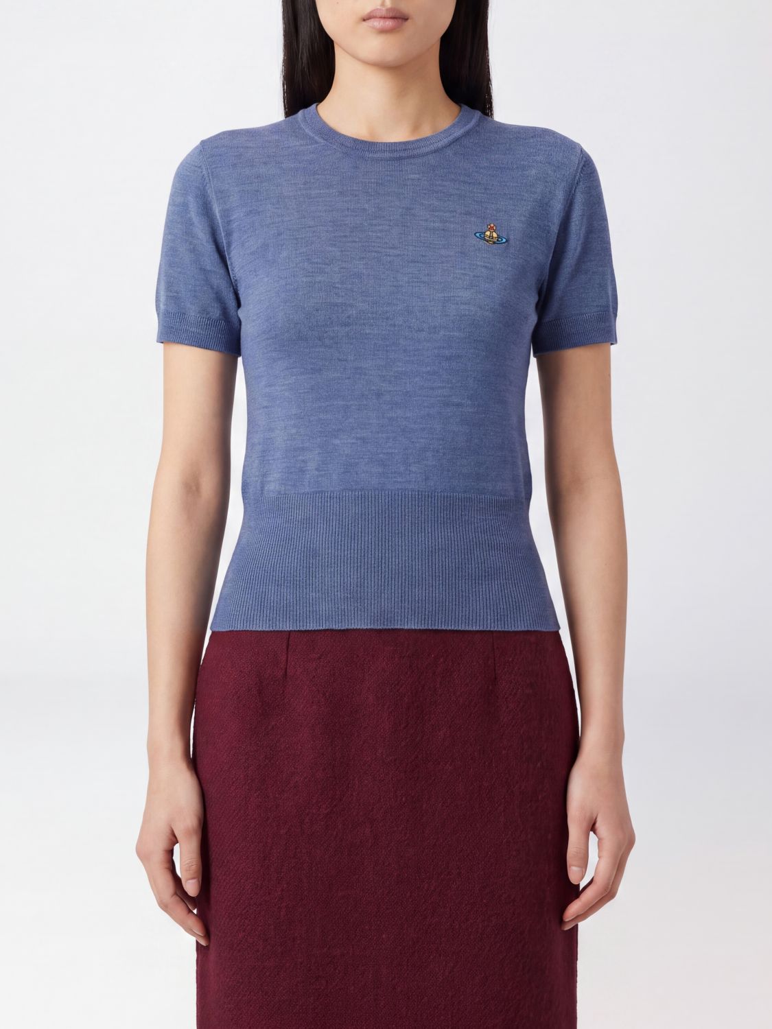 VIVIENNE WESTWOOD Kurzärmeliger Slim-Fit Wollpullover mit Orb-Logo