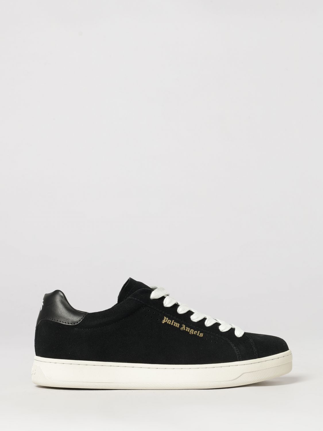 Palm Angels Low-Top Leather and Suede Sneakers with Printed Logo