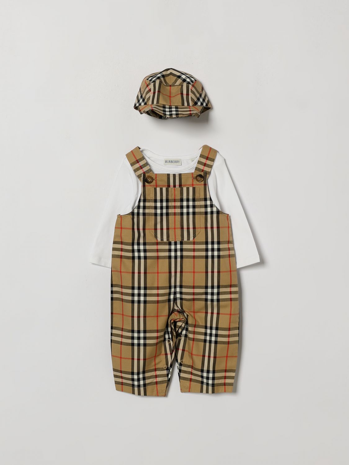 BURBERRY 3-teiliges Set für Jungen aus Baumwolle mit Vintage-Check-Muster