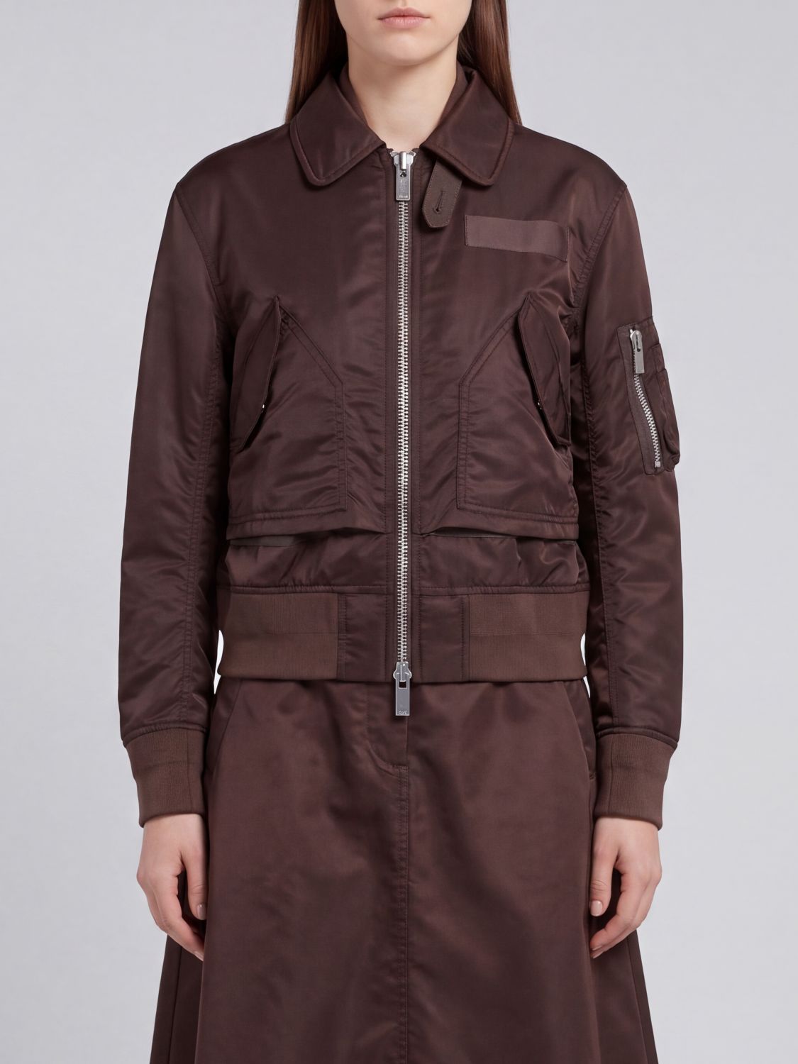SACAI Jacket Woman color Brown