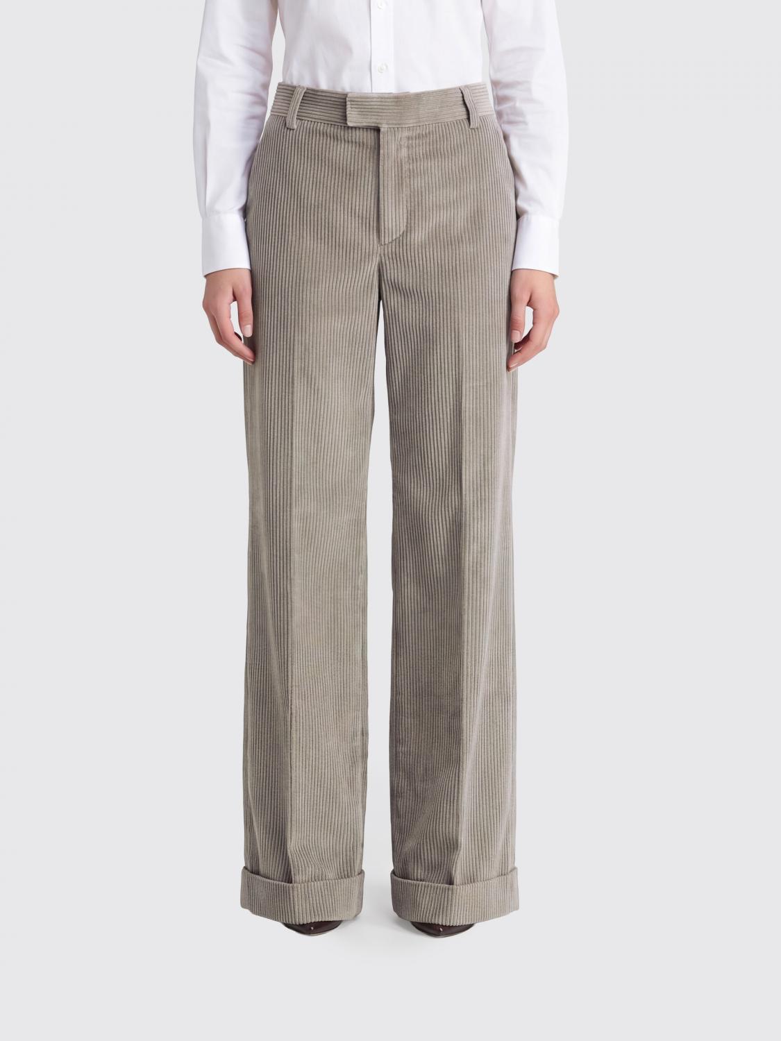 BRUNELLO CUCINELLI High-Waisted Wide-Leg Corduroy Trousers with Monili Detail