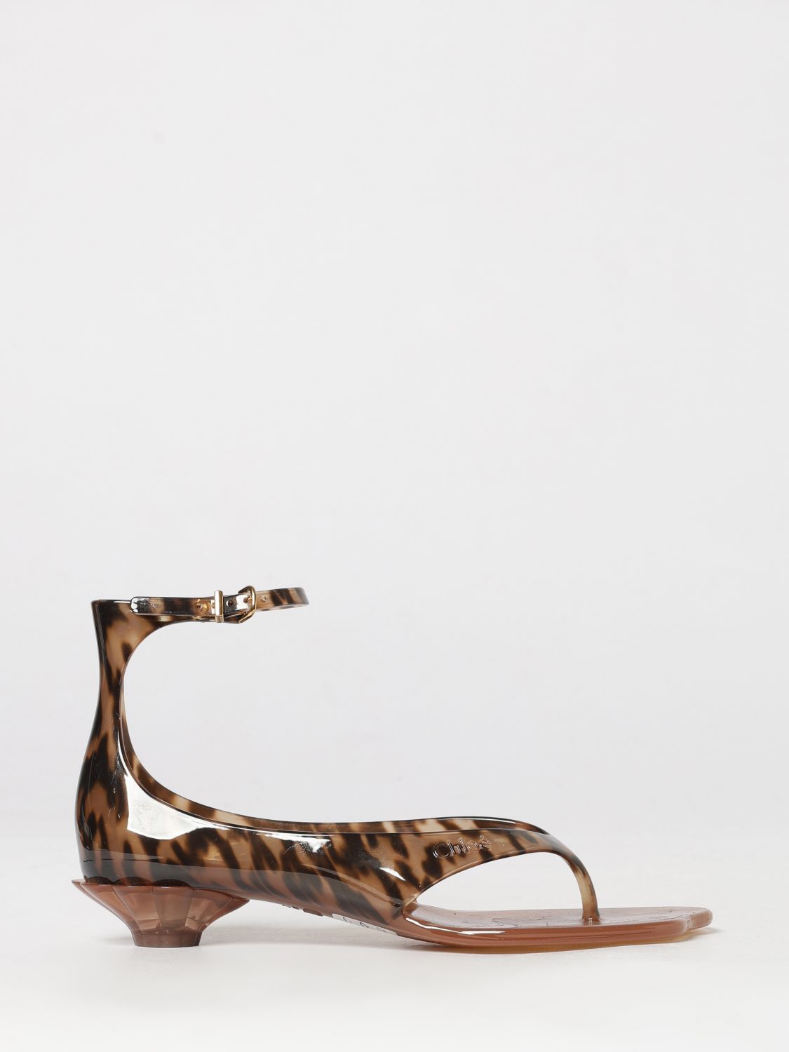 CHLOÉ Jelly Zehenstegsandalen von aus PVC mit Schildpattmuster und Riemen