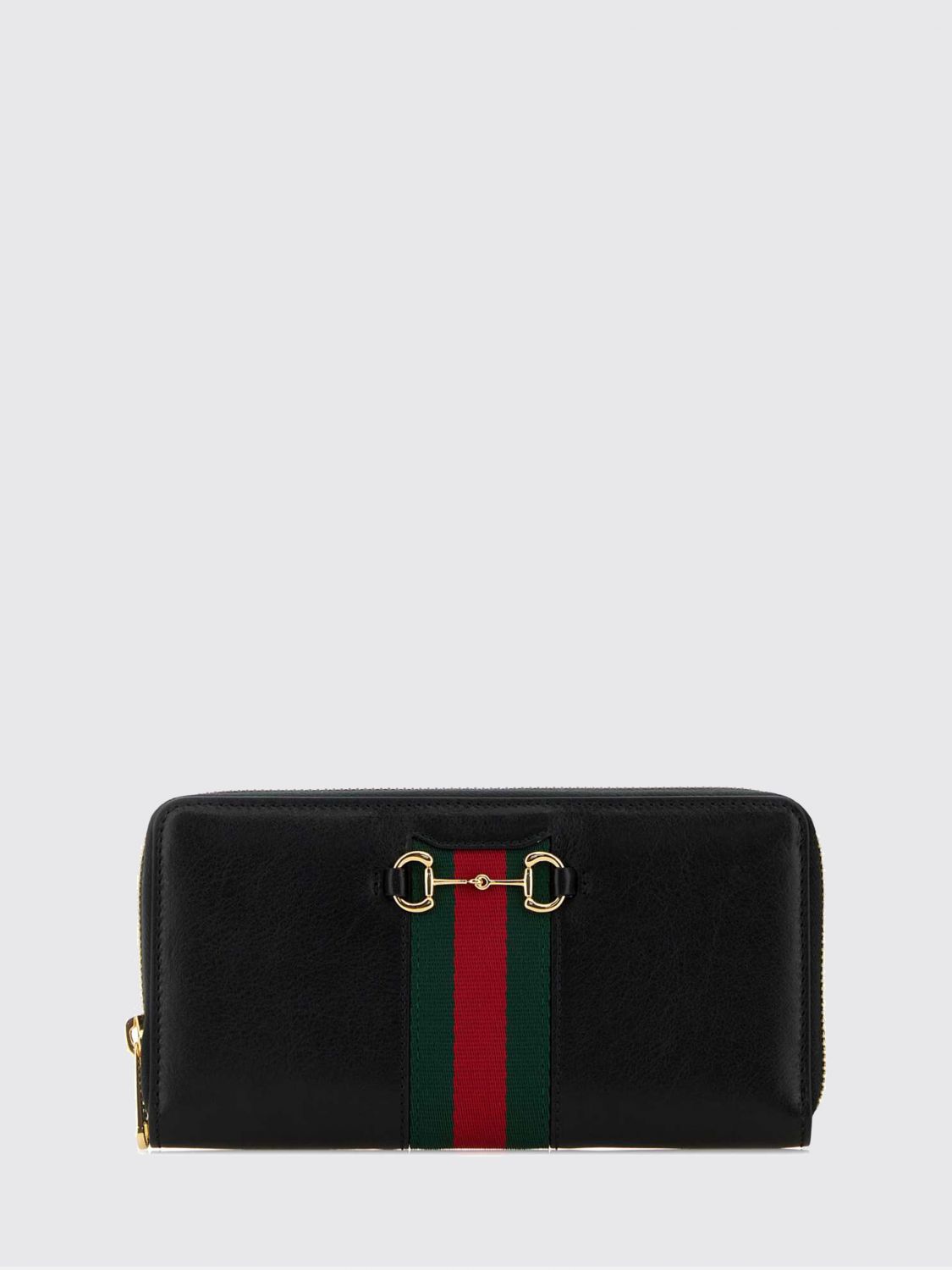 GUCCI Horsebit Web Continental Calfskin Zip Wallet GUCCI Horsebit Web Continental Calfskin Zip Wallet