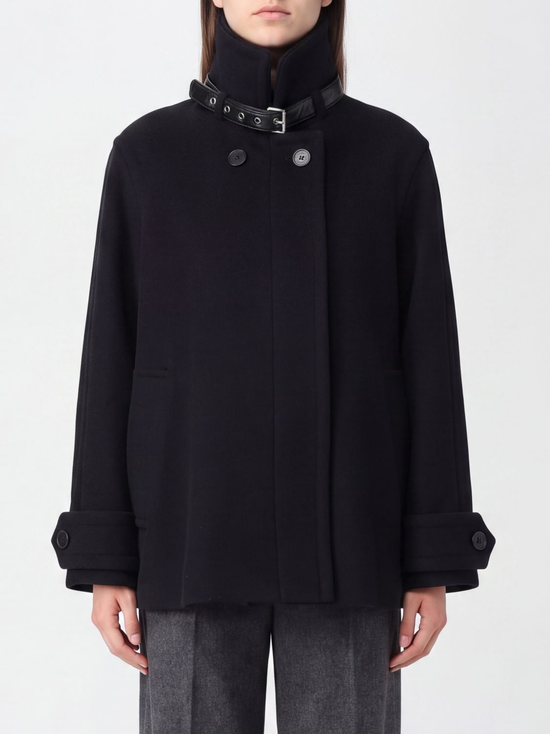 LANVIN Coat Woman color Black