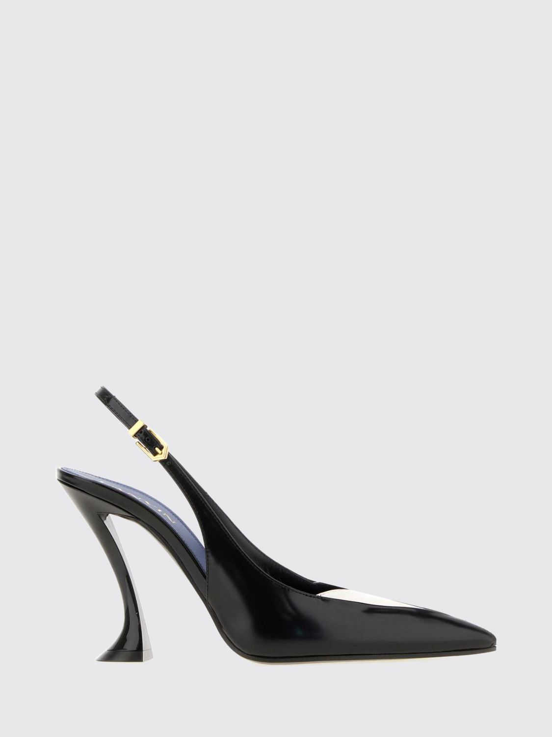 LANVIN Serenade Nappa Leather Slingback Pumps with a Sculptural High Heel