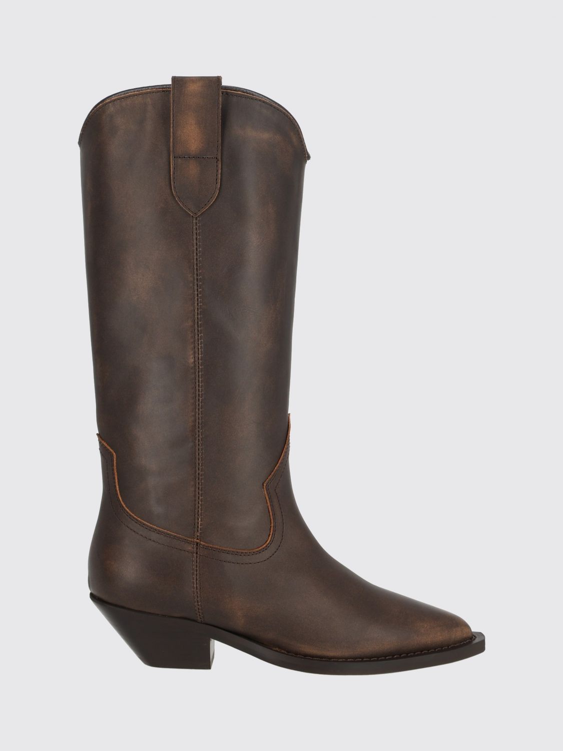 Via Roma 15 Knee-High Western Boots in Aged Leather