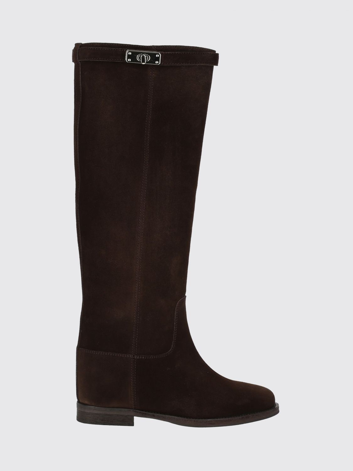 Via Roma 15 Calf Leather Knee-High Boots with a Wedge Heel