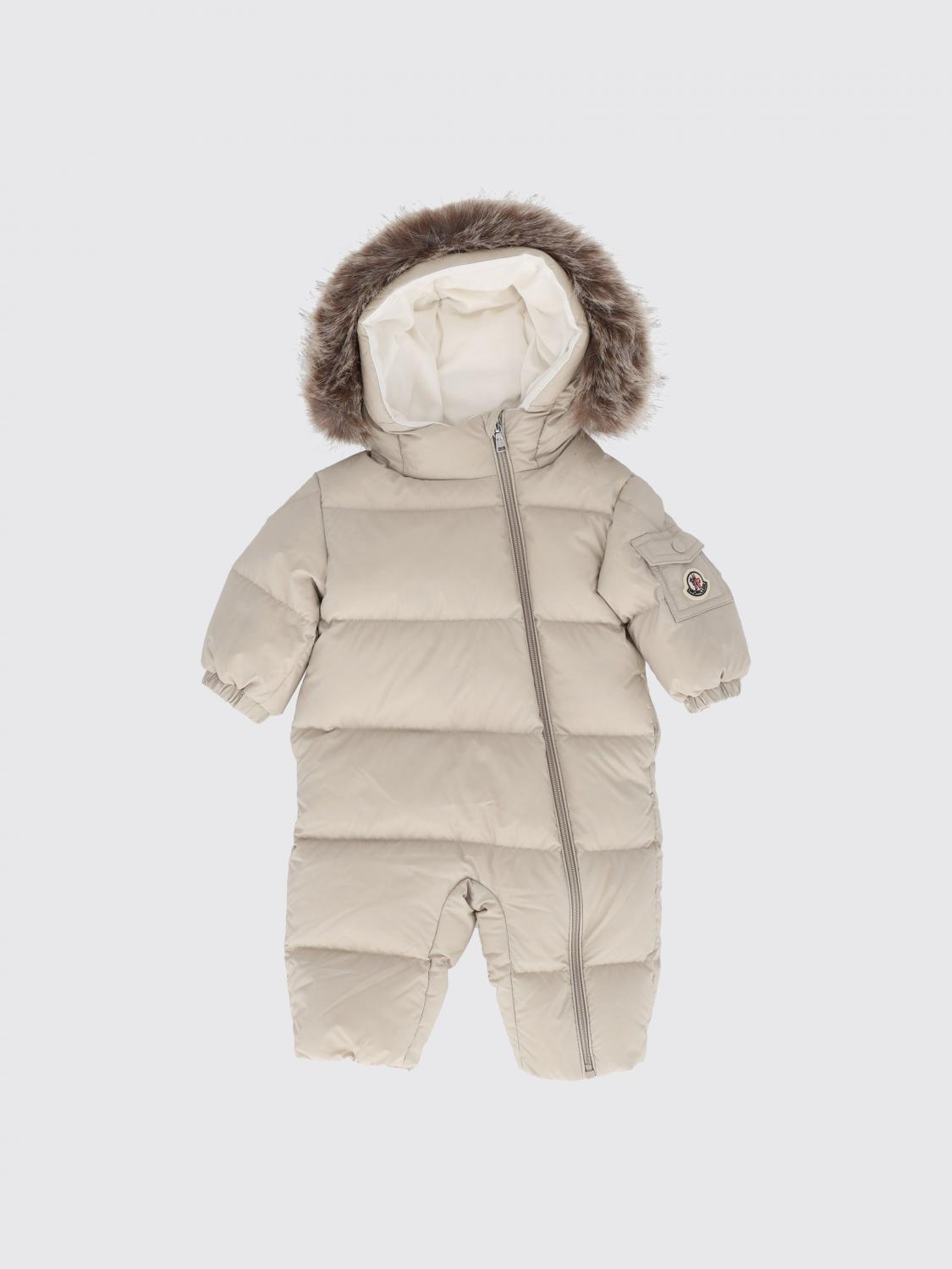 MONCLER Gesteppter und wattierter Nylon-Schneeanzug für Jungen mit Kapuze