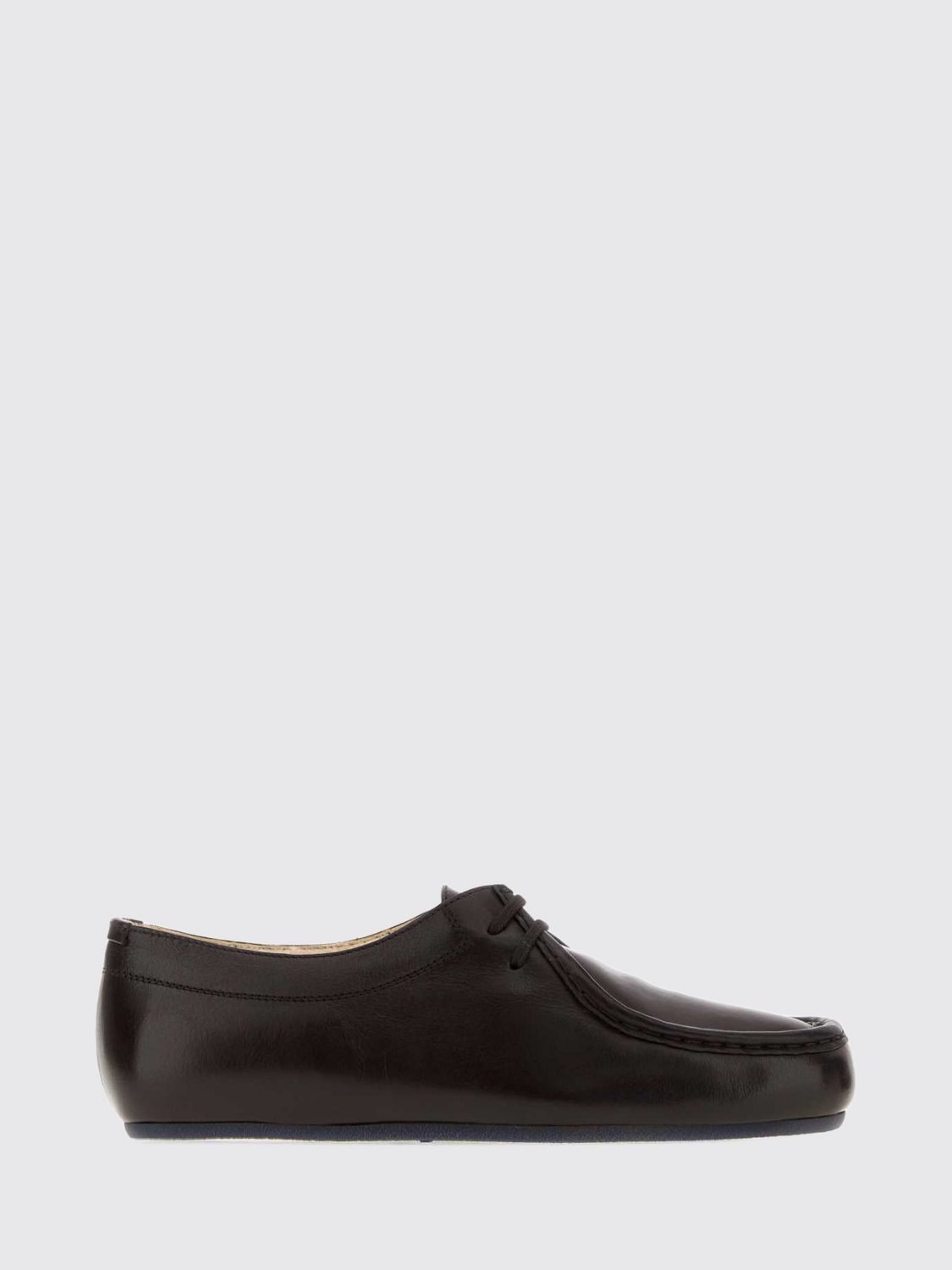 JIL SANDER Scarpe Derby in pelle liscia con interni in shearling e suola in gomma