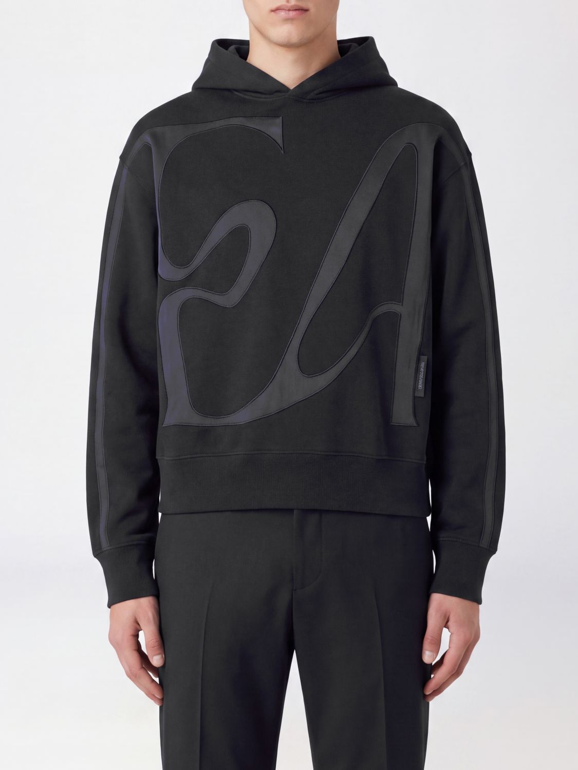 EMPORIO ARMANI Kapuzenpullover aus Baumwolle mit Monogramm-Print und Relaxed Fit