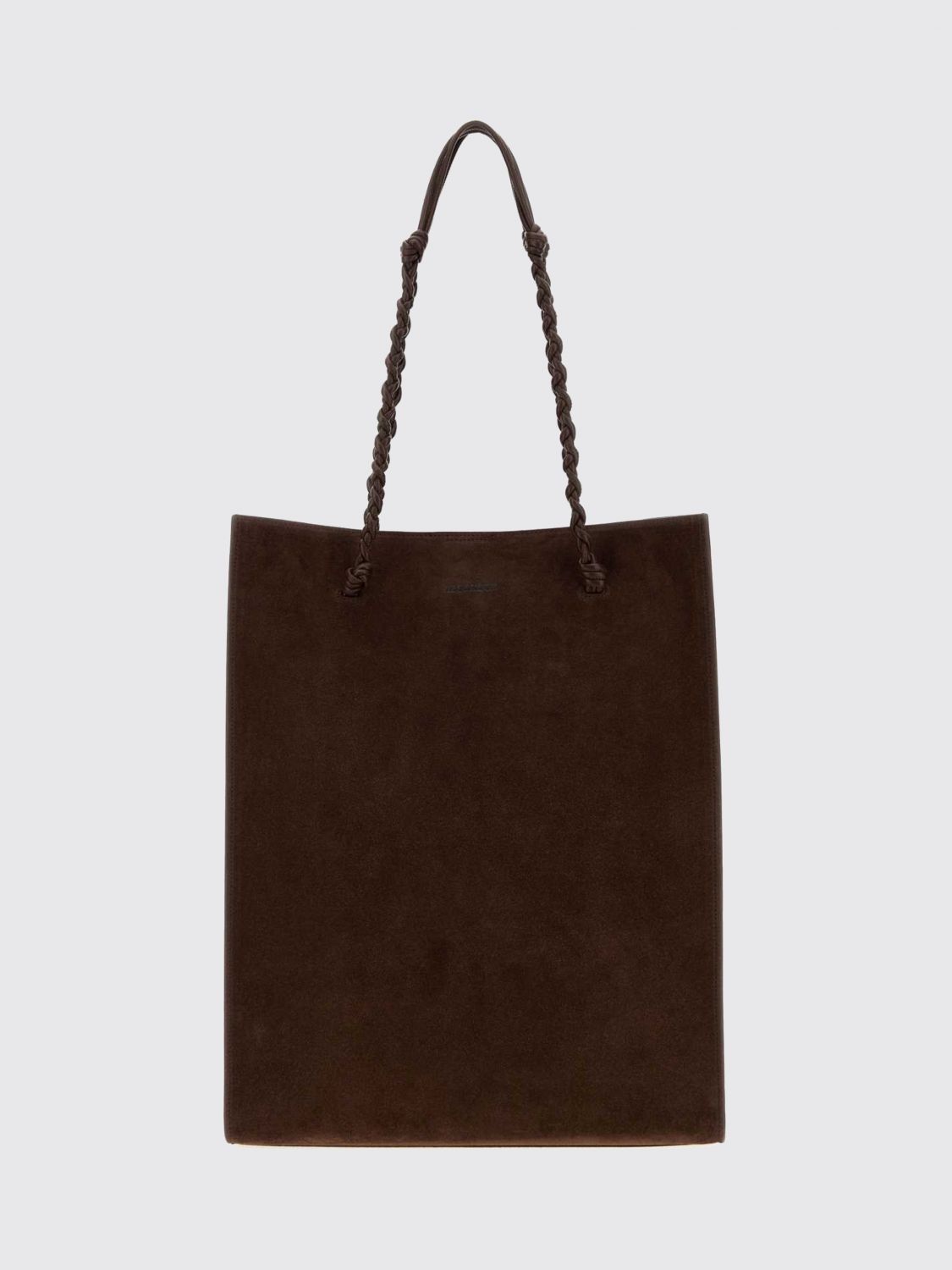JIL SANDER Tangle Medium Suede Calfskin Tote Bag with a Braided Handle JIL SANDER Tangle Medium Suede Calfskin Tote Bag with a Braided Handle