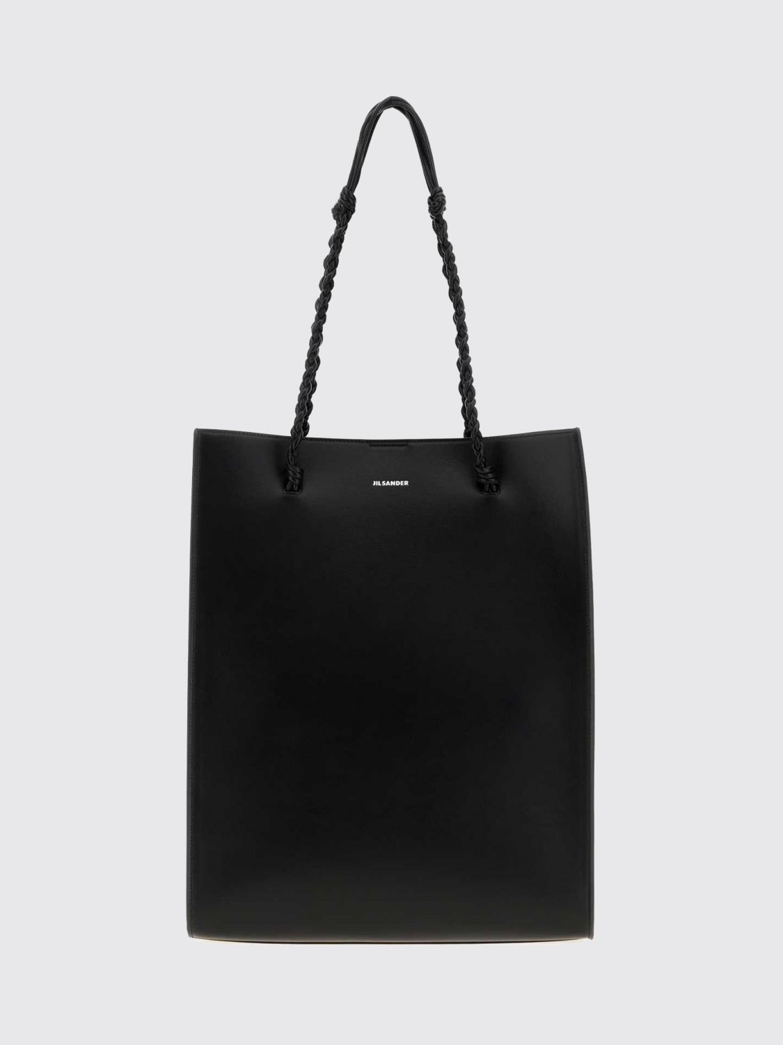 JIL SANDER Men's Tangle Medium Calfskin Tote Bag with a Braided Handle JIL SANDER Men's Tangle Medium Calfskin Tote Bag with a Braided Handle