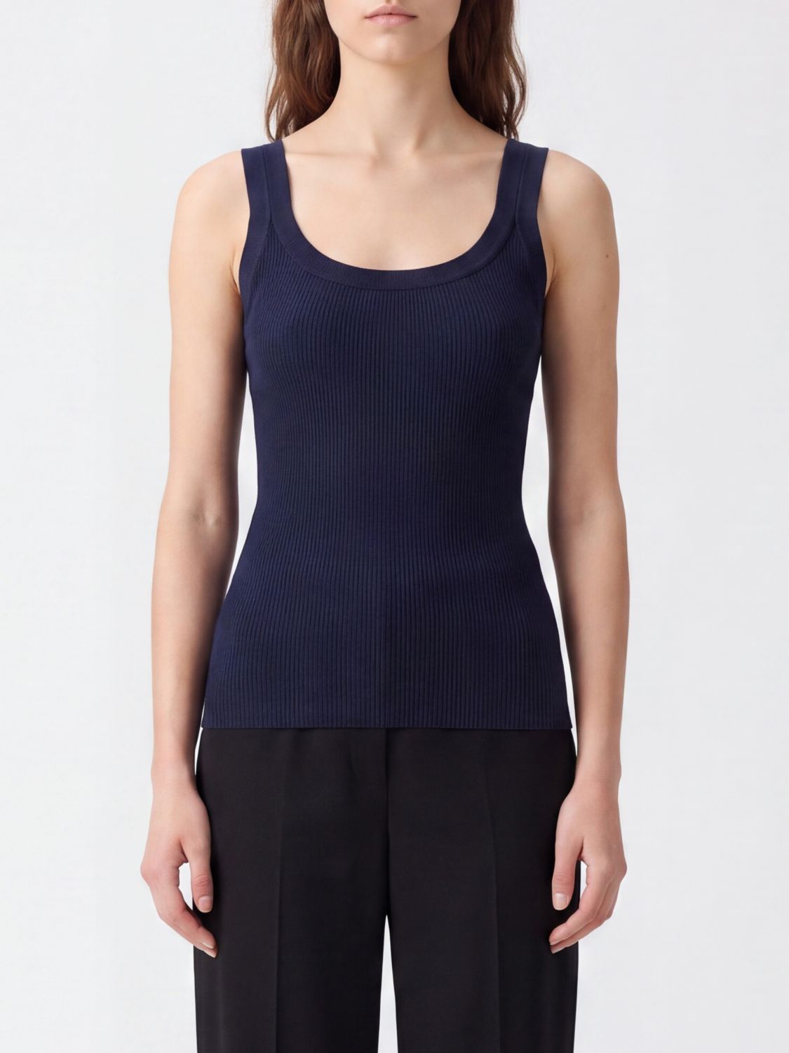 ELISABETTA FRANCHI Slim-Fit-Top aus geripptem Jersey mit schulterfreiem Design