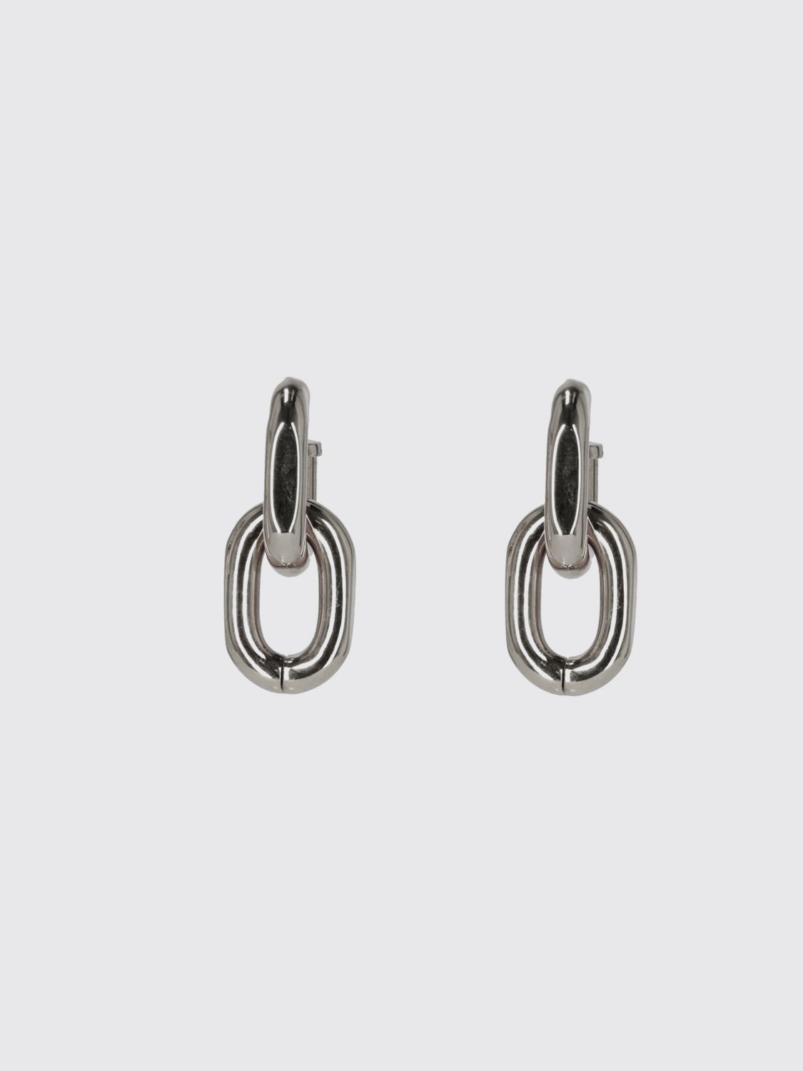 RABANNE XL Link Oval Dangle Earrings in Chrome-Plated Brass