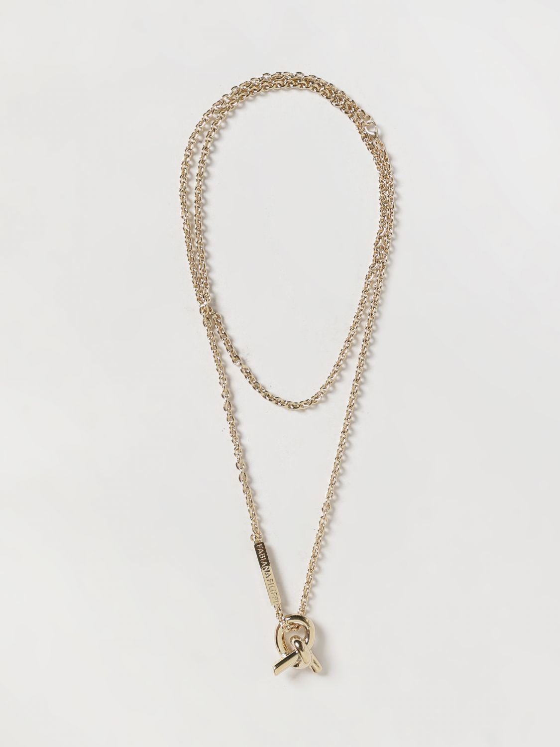 FABIANA FILIPPI Adjustable Brass Necklace with Charm Pendant FABIANA FILIPPI Adjustable Brass Necklace with Charm Pendant