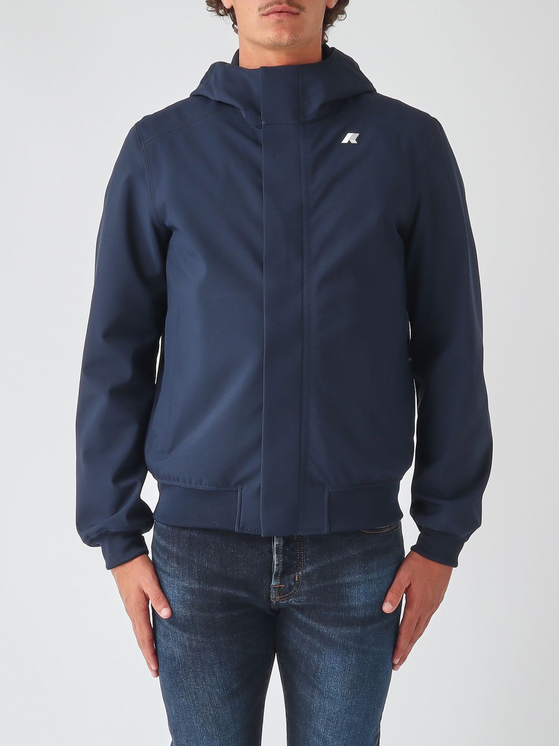 K-WAY Kurze wasserdichte Nylon-Windjacke Joachim von mit Kapuze