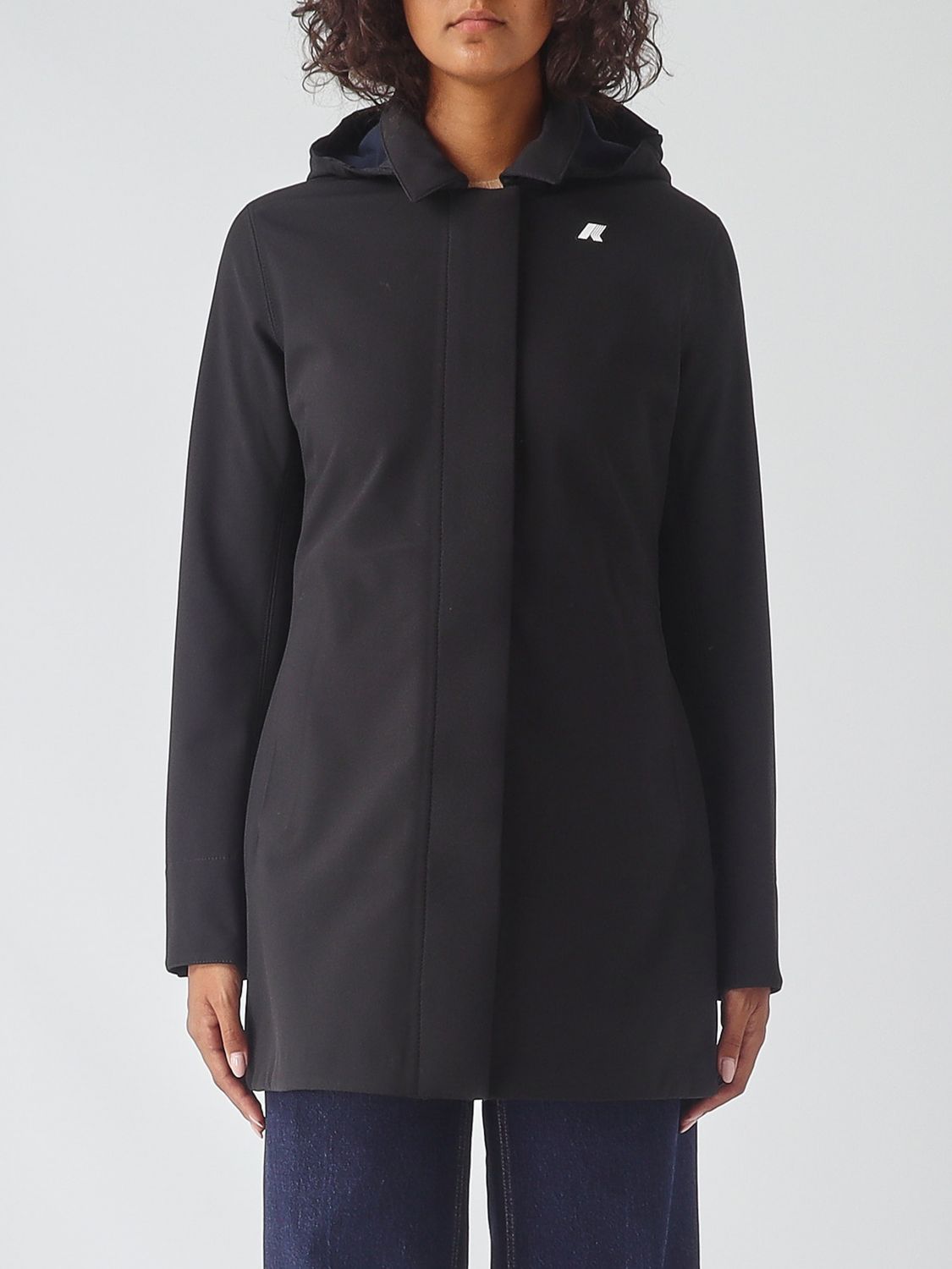 K-WAY Einreihiger wasserdichter Nylon-Trenchcoat