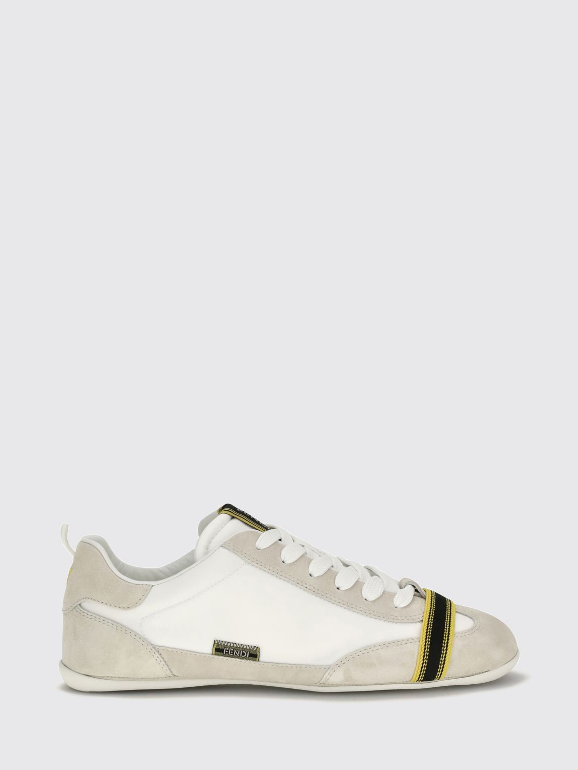 Fendi Wrap Low Top Sneakers in Nylon and Suede with a Striped Pattern