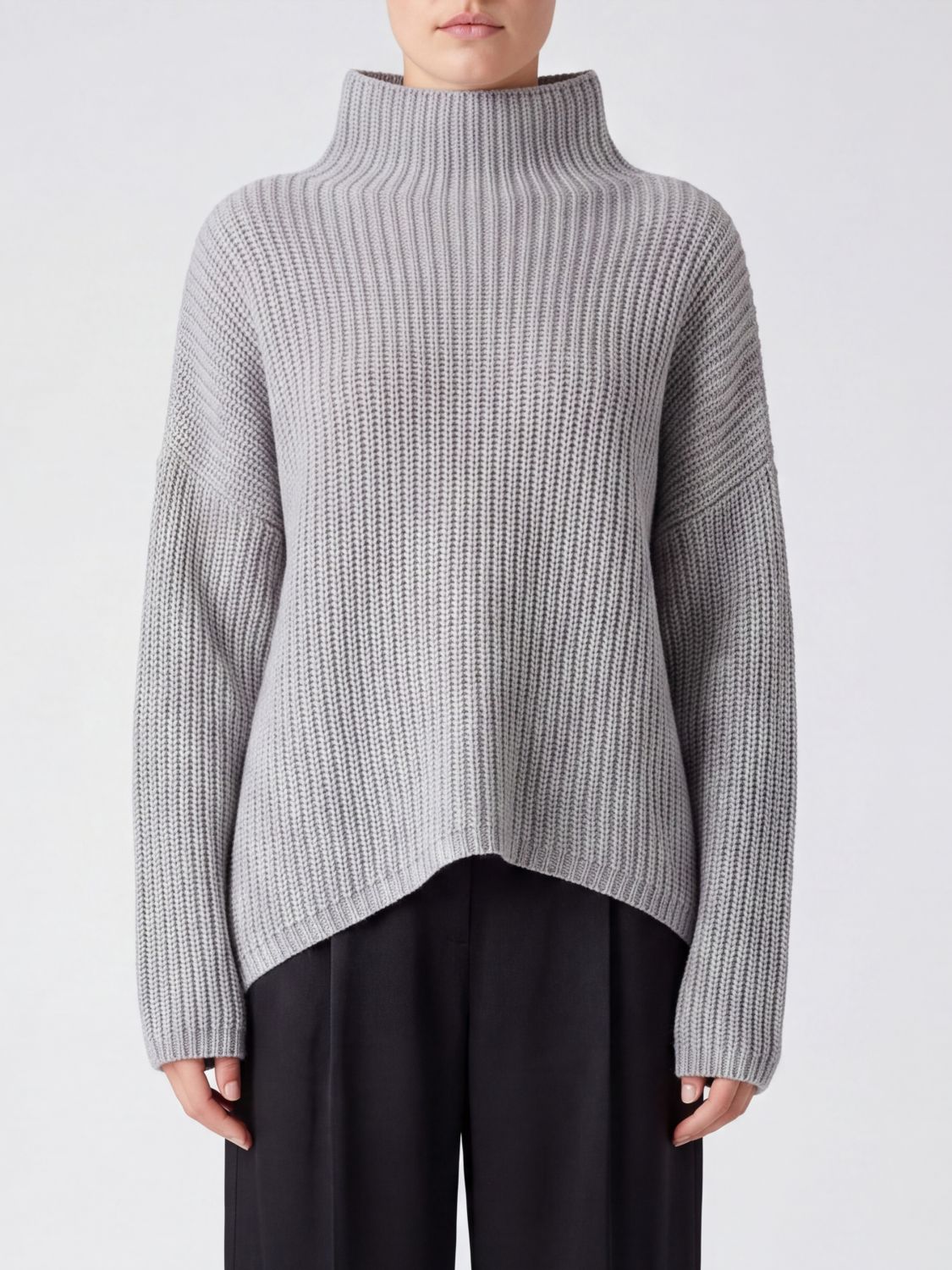 LIVIANA CONTI Samira Relaxed-Fit-Rollkragenpullover aus gerippter Wollmischung