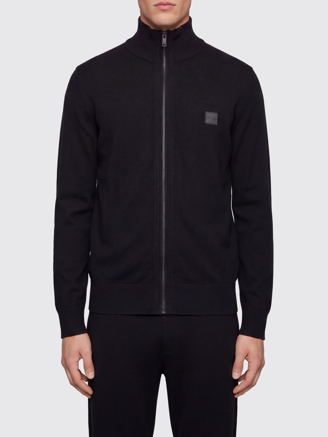 Boss Cotton and Cashmere Turtleneck Zip-Up Jumper