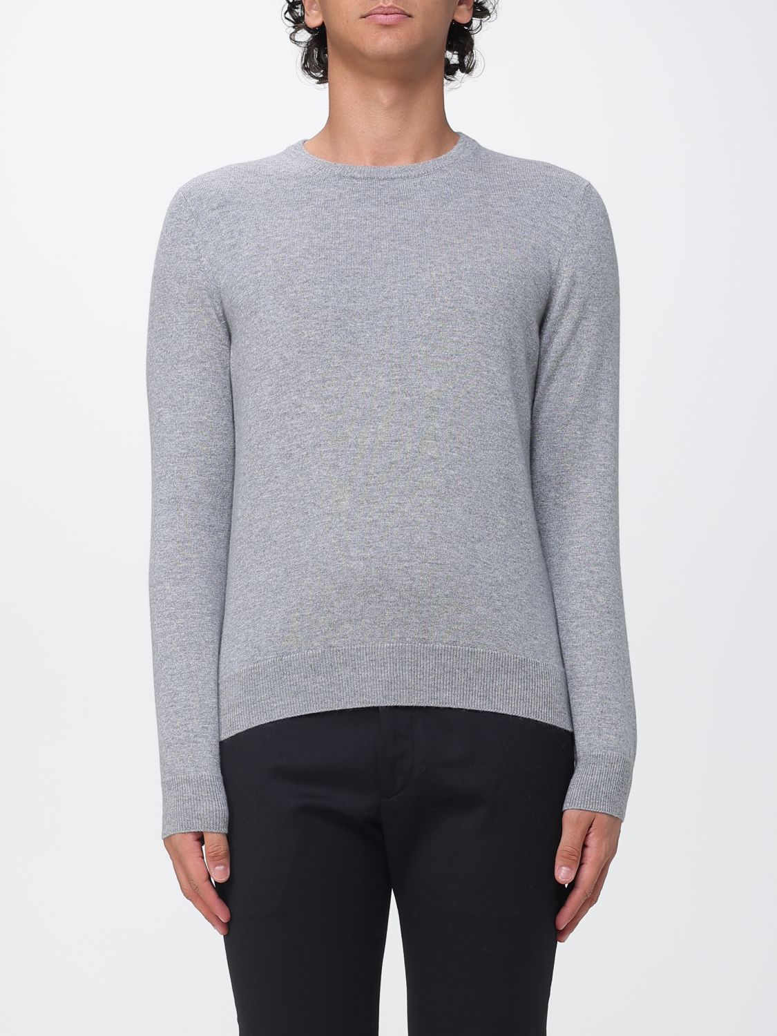MALO Pure Cashmere Crewneck Jumper with Ribbed Trims