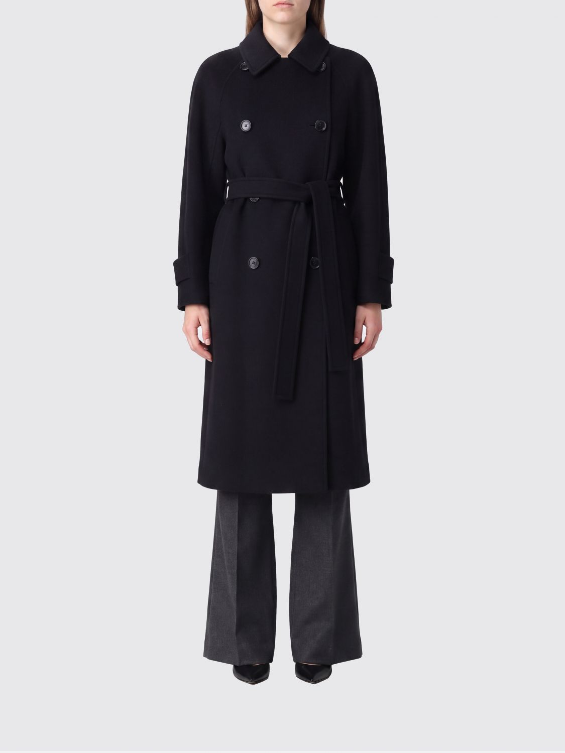 'S MAX MARA Coat Woman color Black