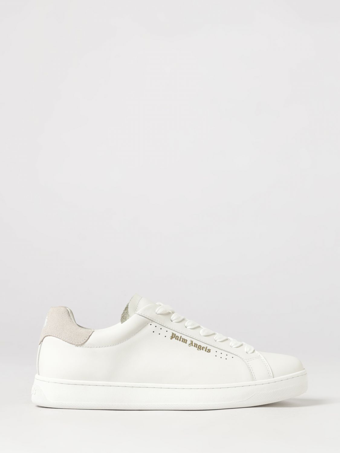 Palm Angels Bicolor Low-Top Leather Sneakers with Printed Logo