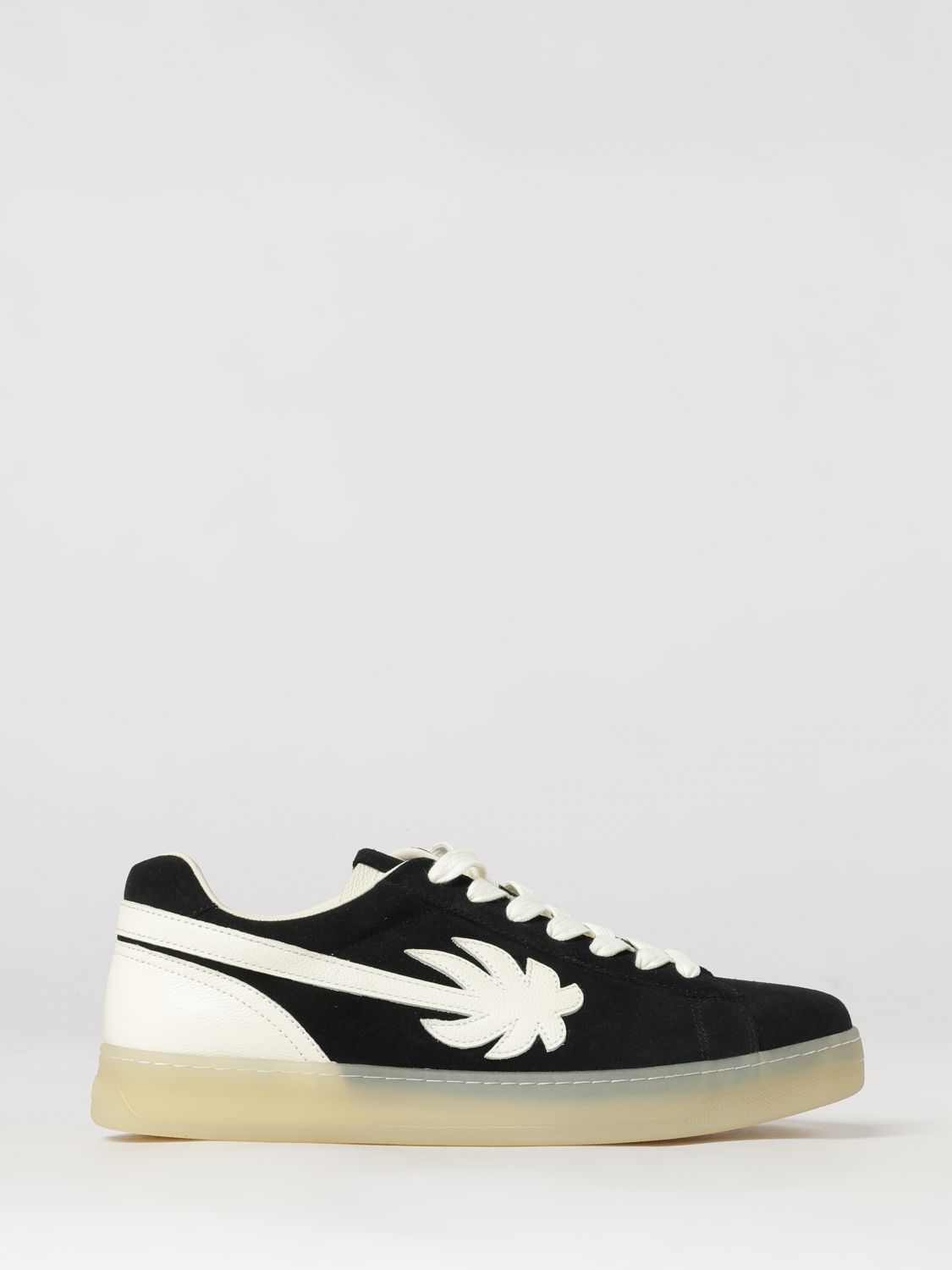 PALM ANGELS Bicolor Low-Top Leather Sneakers with Printed Logo