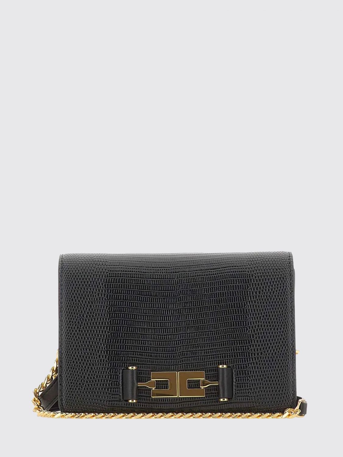 ELISABETTA FRANCHI Monogram Mini Crossbody Bag with Metallic Logo
