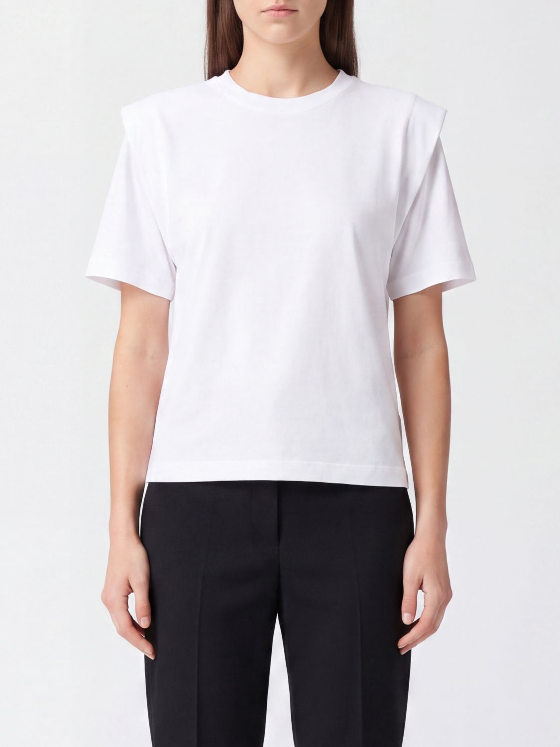 ISABEL MARANT T-Shirt mit Rundhalsausschnitt aus Baumwolle und überschnittenen Schultern