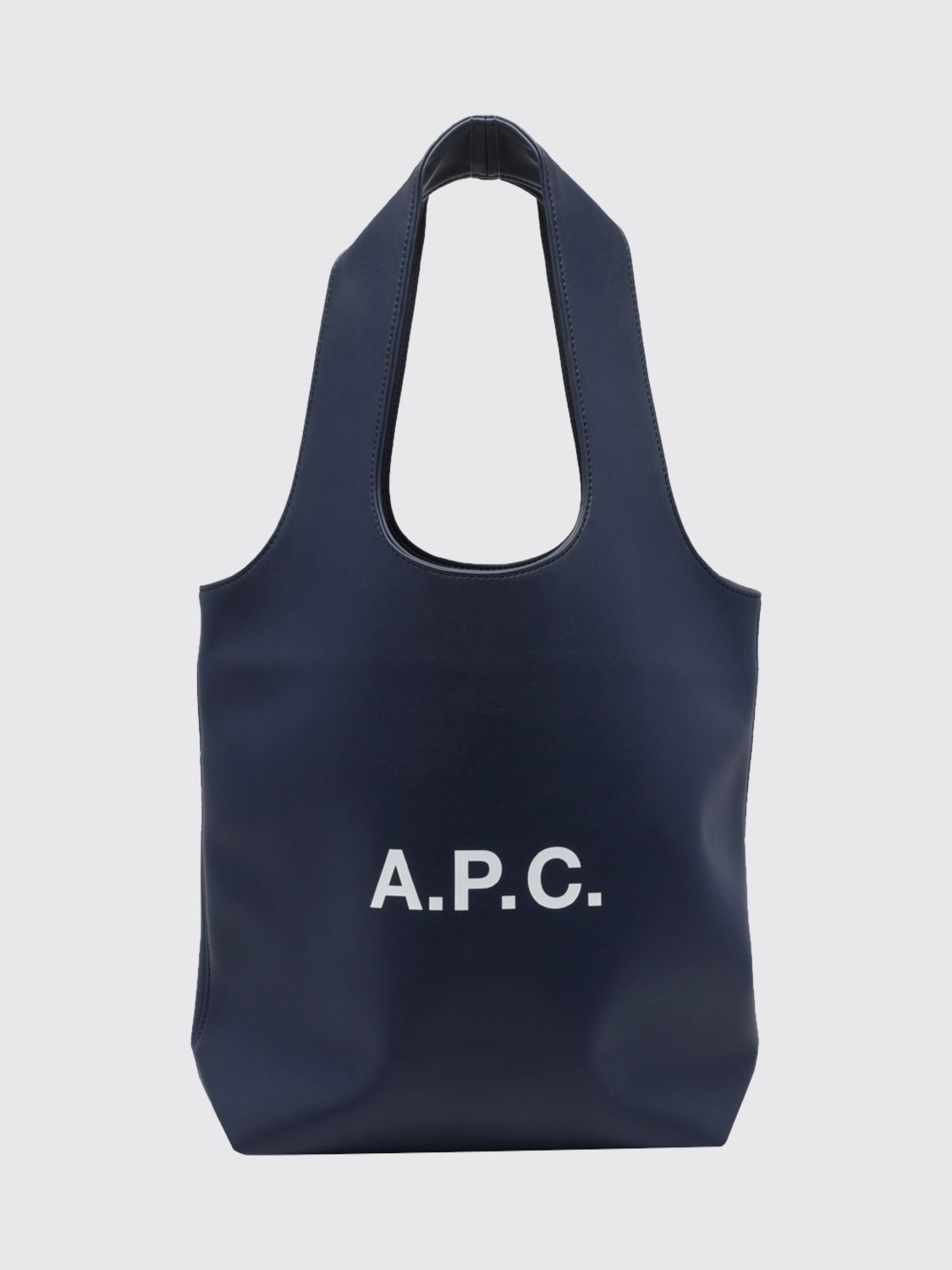 A. P.C. Ninon Synthetic Leather Tote Bag with Double Handle and Printed Logo A. P.C. Ninon Synthetic Leather Tote Bag with Double Handle and Printed Logo
