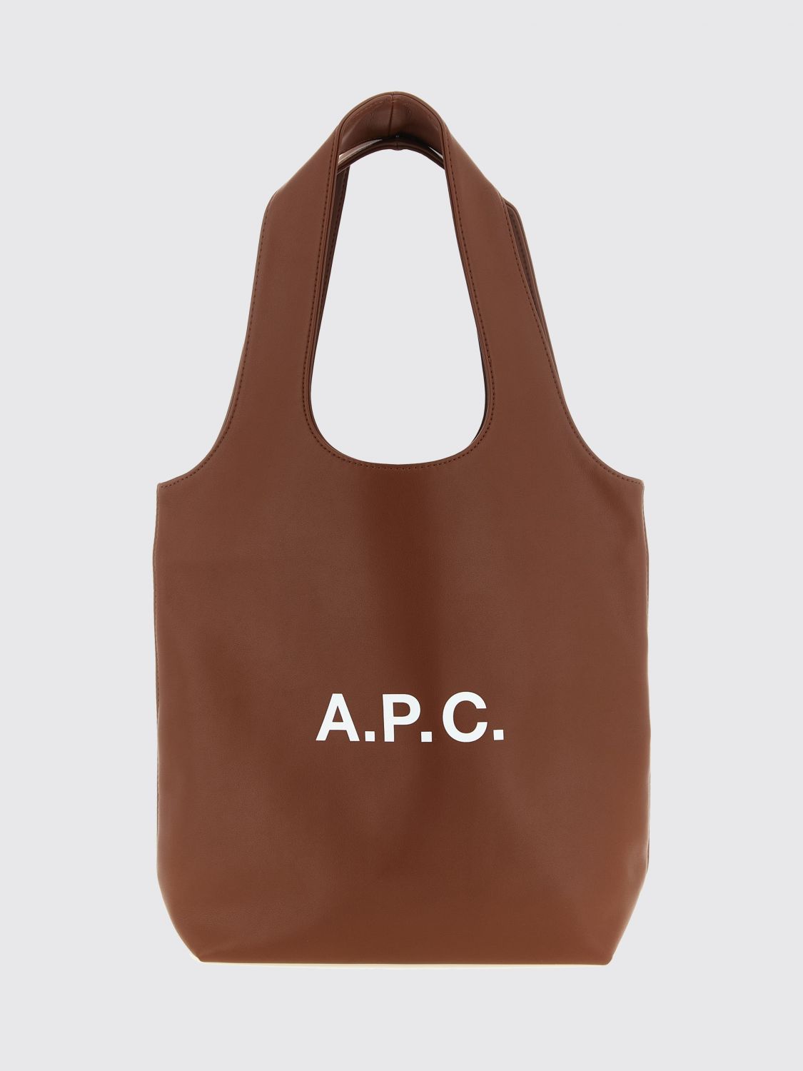 A. P.C. Ninon Synthetic Leather Tote Bag with Double Handle and Printed Logo A. P.C. Ninon Synthetic Leather Tote Bag with Double Handle and Printed Logo