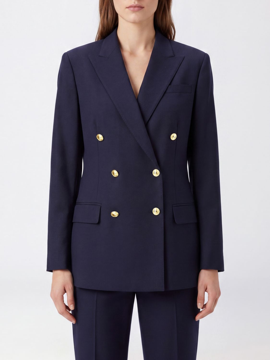 POLO RALPH LAUREN Zweireihiger Blazer aus Wollmischung mit steigendem Revers