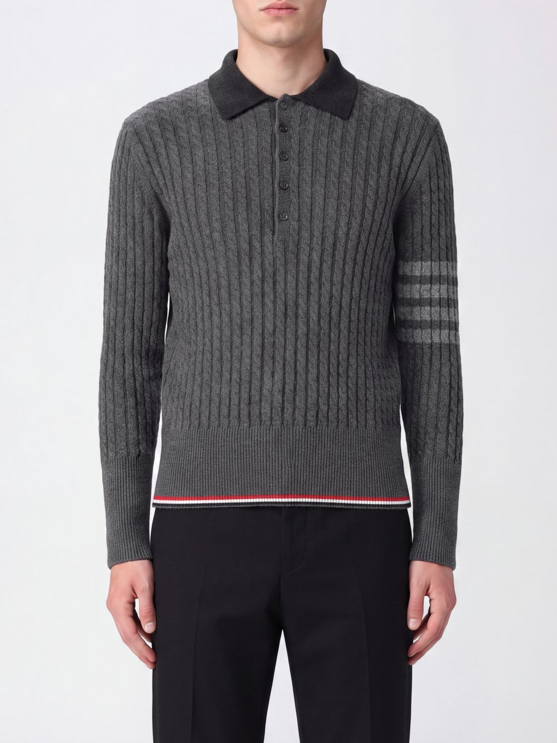 THOM BROWNE Polo Shirt Men color Grey