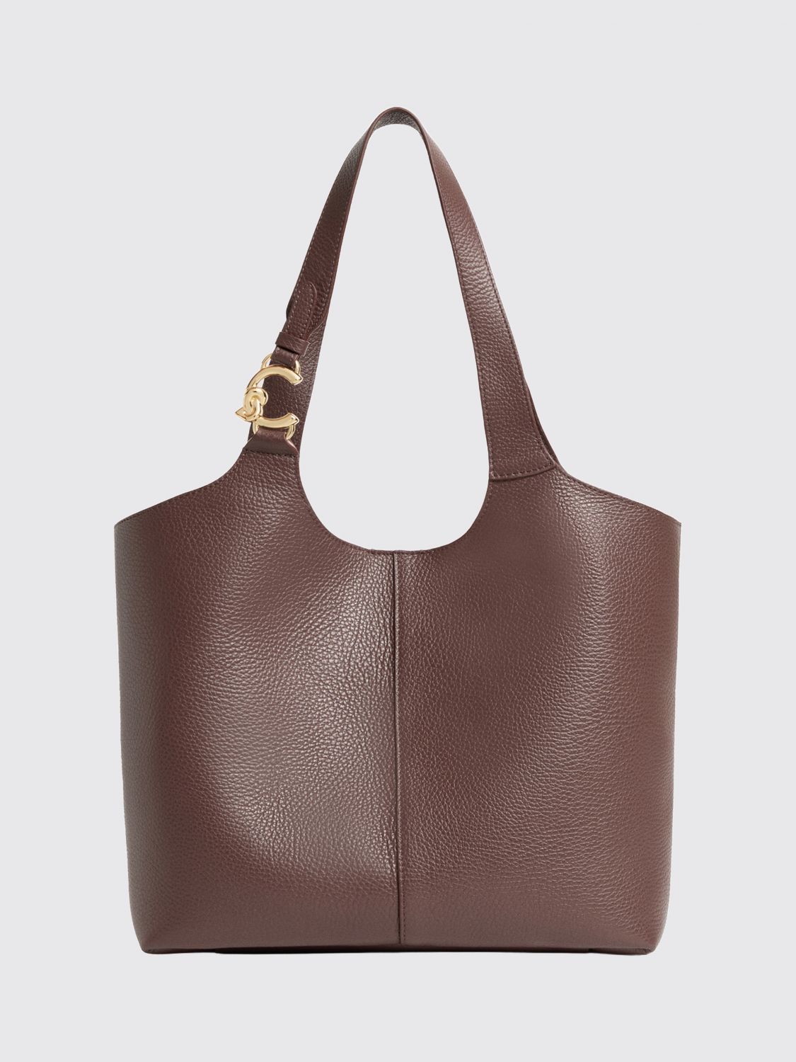 COCCINELLE C-Easy Grained Leather Shoulder Bag with Removable Inner Pouch
