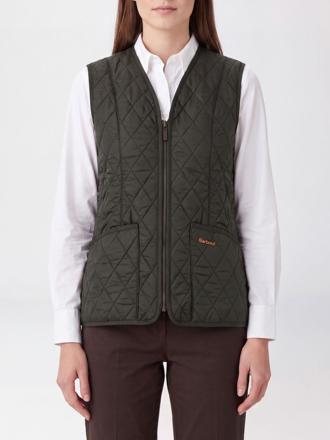 Barbour Betty Quilted Recycled Nylon Gilet with V-Neck