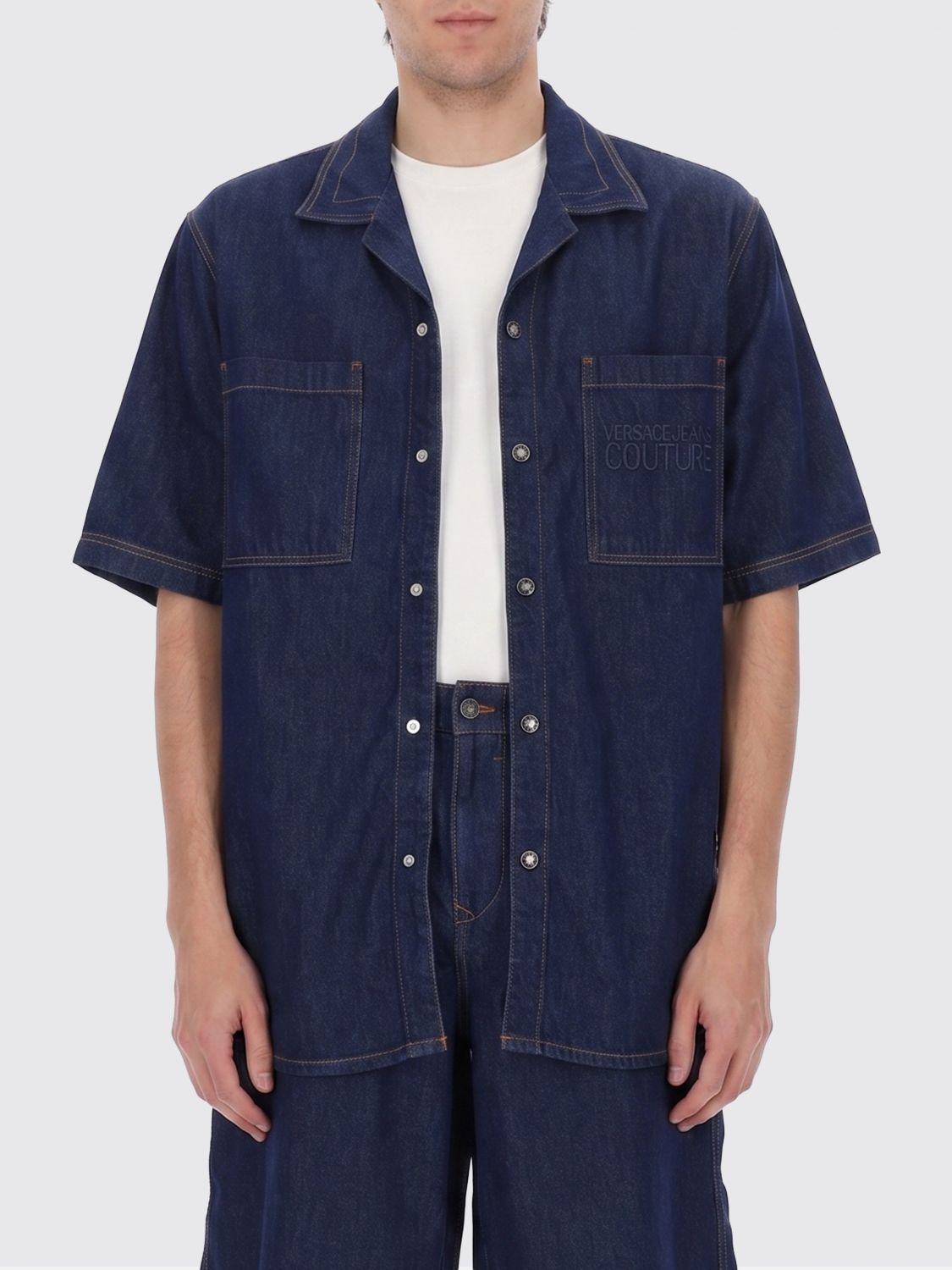 VERSACE JEANS COUTURE Shirt Men color Denim