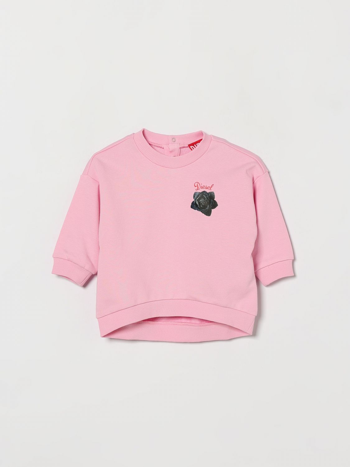 DIESEL Rundhals-Sweatshirt aus Baumwolle von für Mädchen mit Logo und Druckknopfverschluss